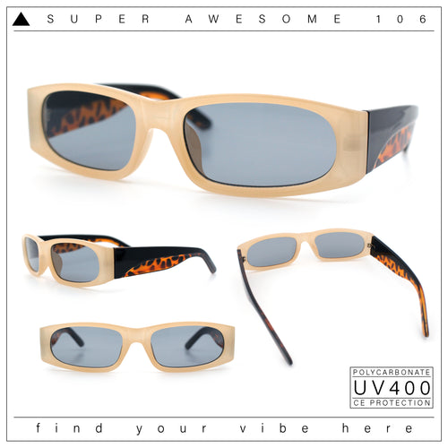 Classy Mod Narrow Rectangle Sport Plastic Dad Fashion Retro Sunglasses