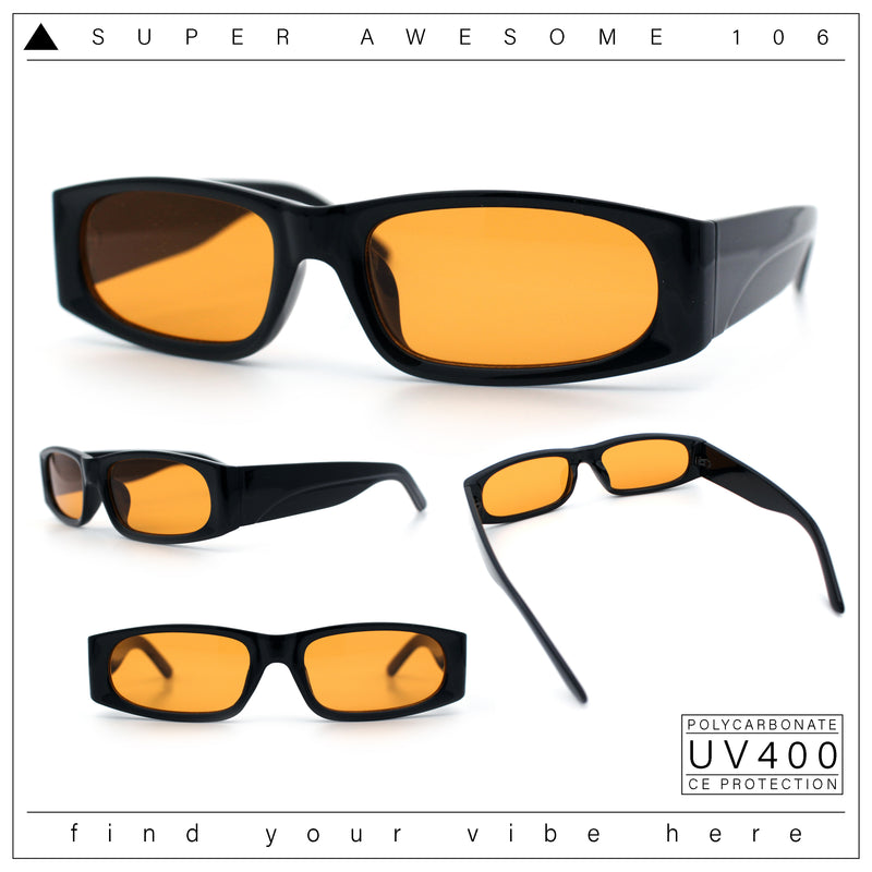 Classy Mod Narrow Rectangle Sport Plastic Dad Fashion Retro Sunglasses