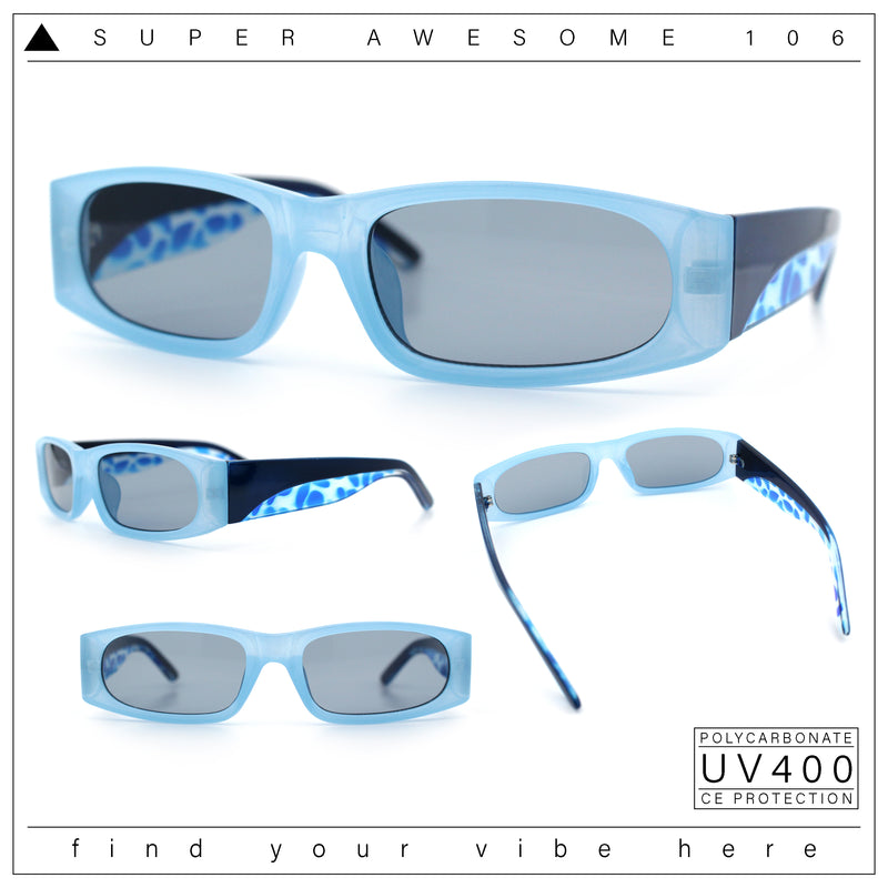 Classy Mod Narrow Rectangle Sport Plastic Dad Fashion Retro Sunglasses
