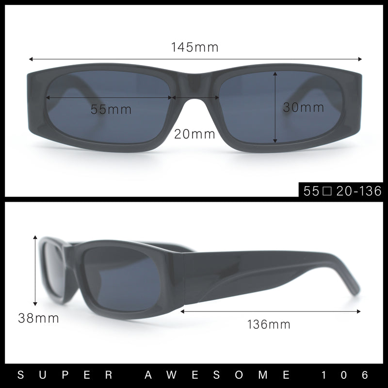 Classy Mod Narrow Rectangle Sport Plastic Dad Fashion Retro Sunglasses