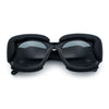 Womens Thick Plastic Bubble Balloon Frame Rectangle Funky Sunglasses