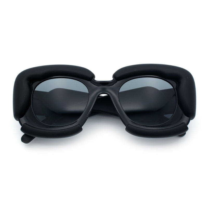 Womens Thick Plastic Bubble Balloon Frame Rectangle Funky Sunglasses