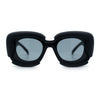 Womens Thick Plastic Bubble Balloon Frame Rectangle Funky Sunglasses