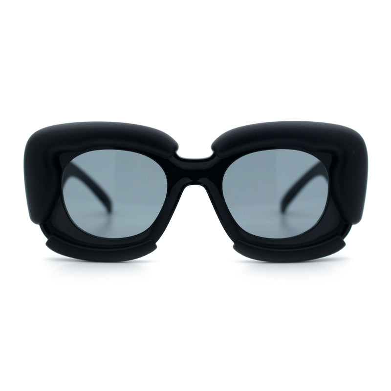 Womens Thick Plastic Bubble Balloon Frame Rectangle Funky Sunglasses