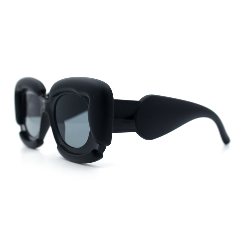 Womens Thick Plastic Bubble Balloon Frame Rectangle Funky Sunglasses