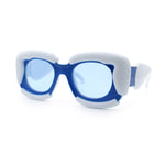 Womens Thick Plastic Bubble Balloon Frame Rectangle Funky Sunglasses