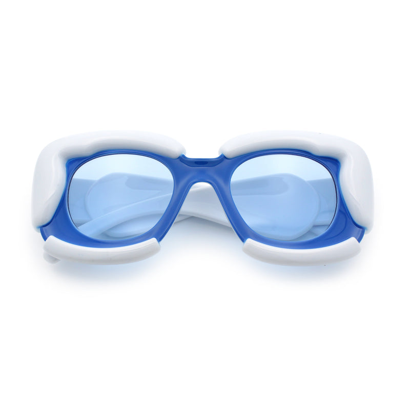 Womens Thick Plastic Bubble Balloon Frame Rectangle Funky Sunglasses