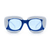 Womens Thick Plastic Bubble Balloon Frame Rectangle Funky Sunglasses