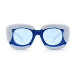 Womens Thick Plastic Bubble Balloon Frame Rectangle Funky Sunglasses