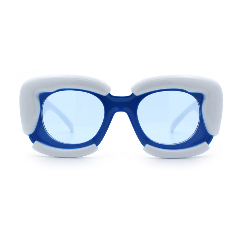 Womens Thick Plastic Bubble Balloon Frame Rectangle Funky Sunglasses