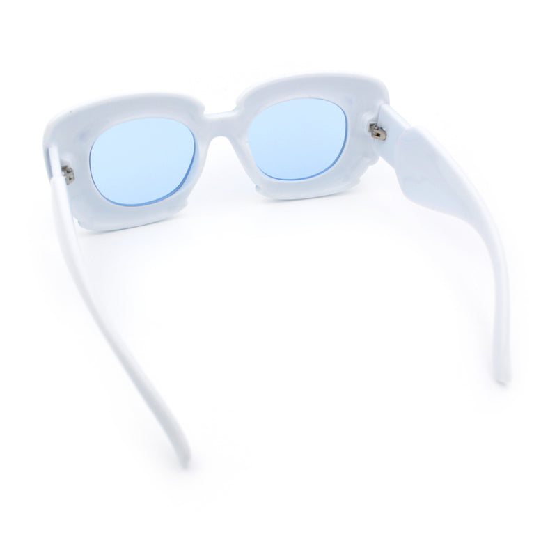 Womens Thick Plastic Bubble Balloon Frame Rectangle Funky Sunglasses