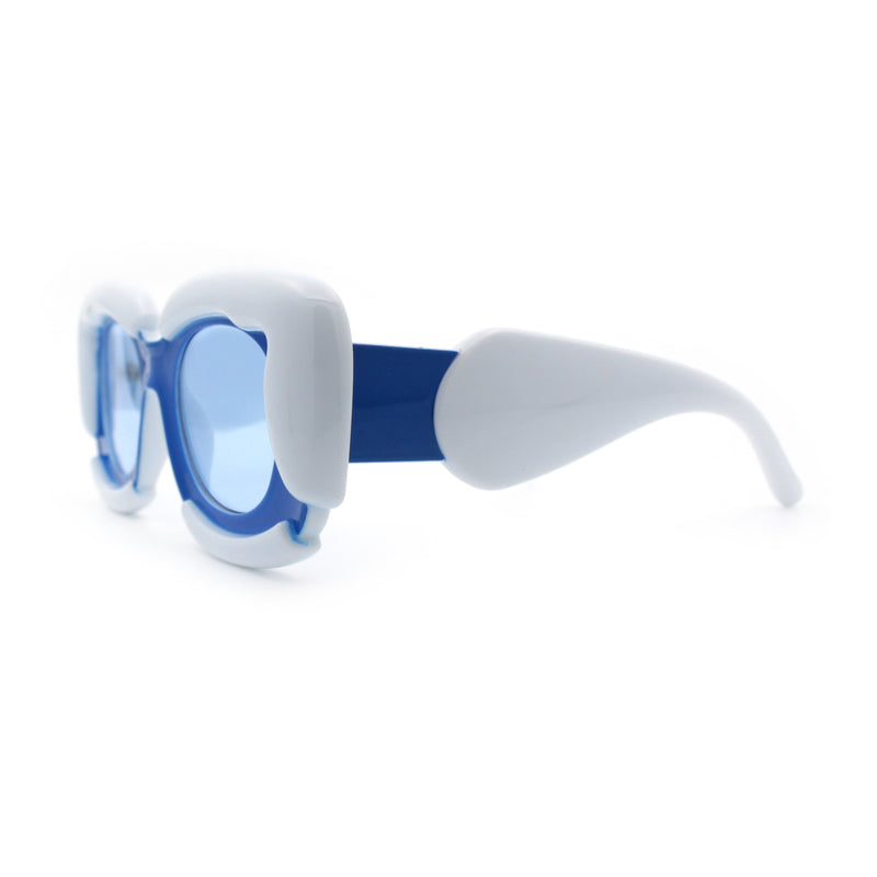 Womens Thick Plastic Bubble Balloon Frame Rectangle Funky Sunglasses