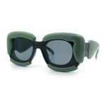Womens Thick Plastic Bubble Balloon Frame Rectangle Funky Sunglasses