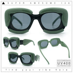 Womens Thick Plastic Bubble Balloon Frame Rectangle Funky Sunglasses
