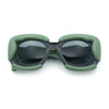 Womens Thick Plastic Bubble Balloon Frame Rectangle Funky Sunglasses