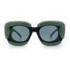 Womens Thick Plastic Bubble Balloon Frame Rectangle Funky Sunglasses