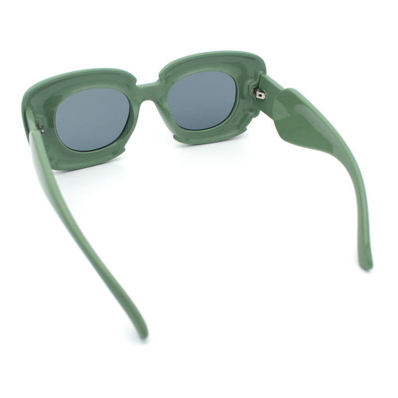 Womens Thick Plastic Bubble Balloon Frame Rectangle Funky Sunglasses