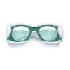 Womens Thick Plastic Bubble Balloon Frame Rectangle Funky Sunglasses