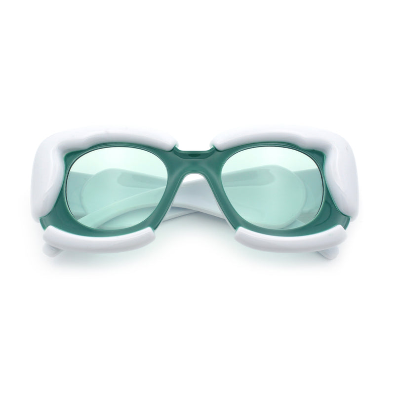 Womens Thick Plastic Bubble Balloon Frame Rectangle Funky Sunglasses