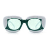 Womens Thick Plastic Bubble Balloon Frame Rectangle Funky Sunglasses