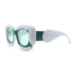 Womens Thick Plastic Bubble Balloon Frame Rectangle Funky Sunglasses