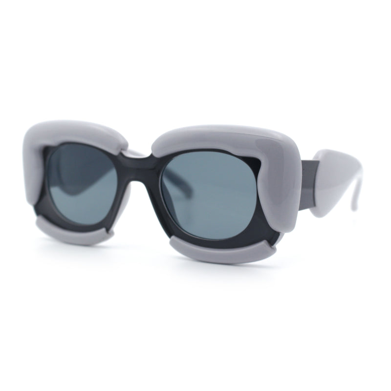 Womens Thick Plastic Bubble Balloon Frame Rectangle Funky Sunglasses