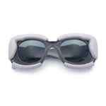 Womens Thick Plastic Bubble Balloon Frame Rectangle Funky Sunglasses