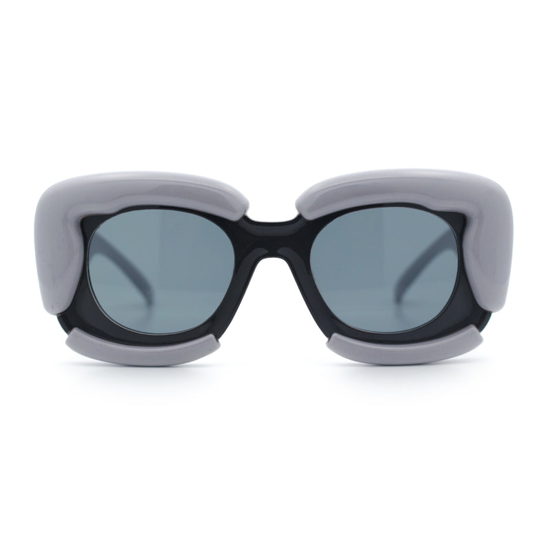 Womens Thick Plastic Bubble Balloon Frame Rectangle Funky Sunglasses