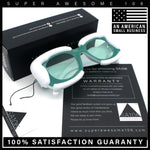 Womens Thick Plastic Bubble Balloon Frame Rectangle Funky Sunglasses