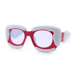 Womens Thick Plastic Bubble Balloon Frame Rectangle Funky Sunglasses
