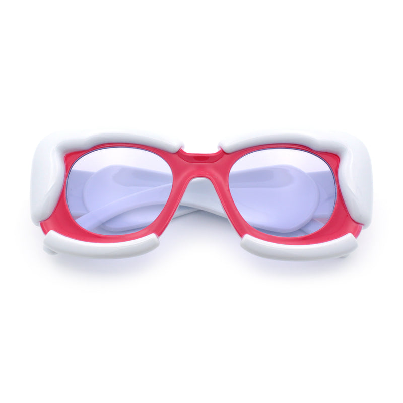 Womens Thick Plastic Bubble Balloon Frame Rectangle Funky Sunglasses