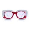 Womens Thick Plastic Bubble Balloon Frame Rectangle Funky Sunglasses