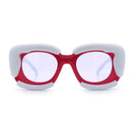 Womens Thick Plastic Bubble Balloon Frame Rectangle Funky Sunglasses