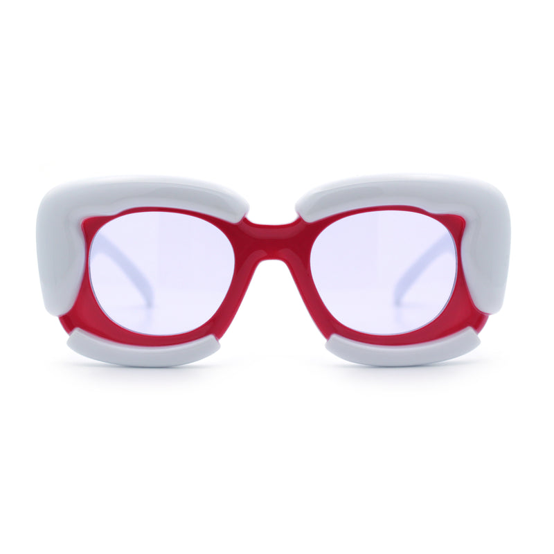 Womens Thick Plastic Bubble Balloon Frame Rectangle Funky Sunglasses