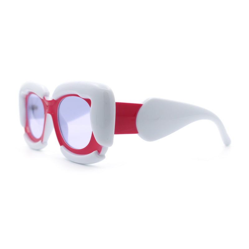 Womens Thick Plastic Bubble Balloon Frame Rectangle Funky Sunglasses