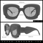 Womens Thick Plastic Bubble Balloon Frame Rectangle Funky Sunglasses