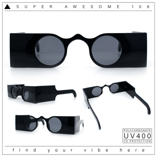 Keyhole Bridge Rectangle Bar Shape Round Circle Lens Hipster Sunglasses