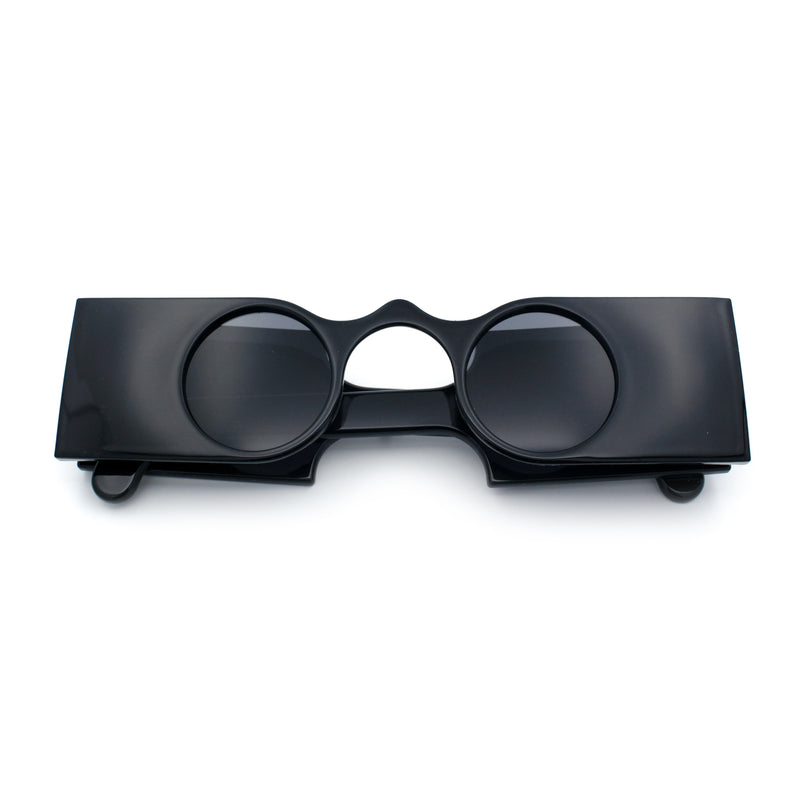 Keyhole Bridge Rectangle Bar Shape Round Circle Lens Hipster Sunglasses
