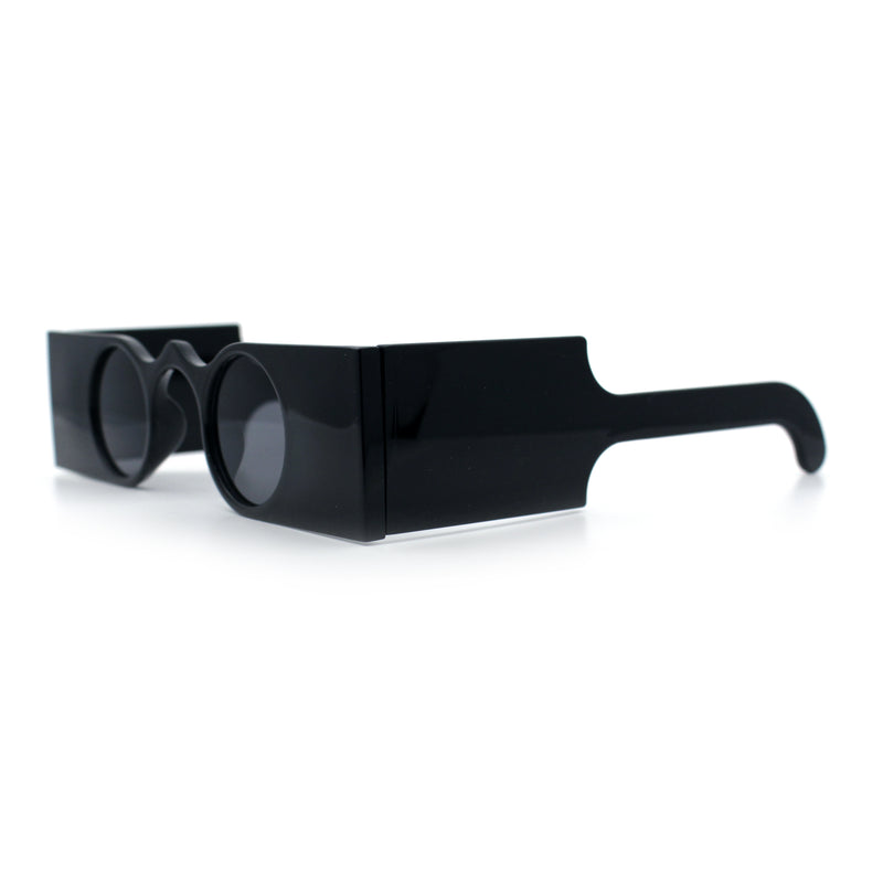 Keyhole Bridge Rectangle Bar Shape Round Circle Lens Hipster Sunglasses