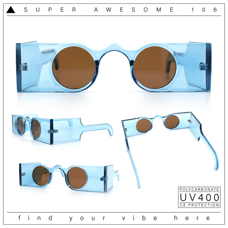 Keyhole Bridge Rectangle Bar Shape Round Circle Lens Hipster Sunglasses