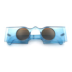 Keyhole Bridge Rectangle Bar Shape Round Circle Lens Hipster Sunglasses
