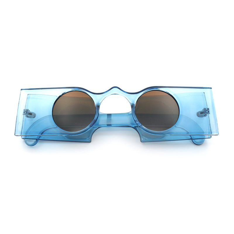 Keyhole Bridge Rectangle Bar Shape Round Circle Lens Hipster Sunglasses