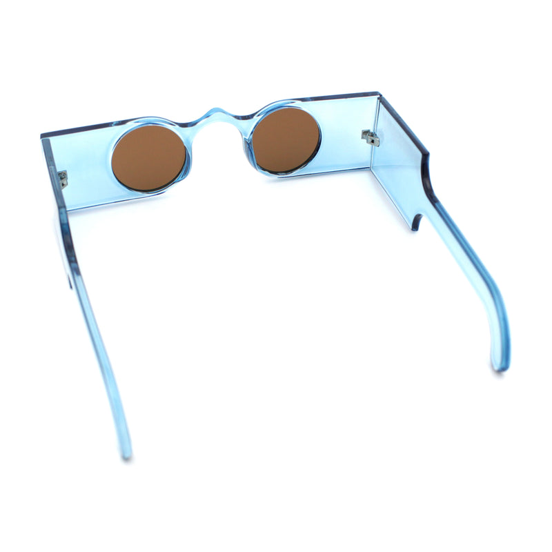 Keyhole Bridge Rectangle Bar Shape Round Circle Lens Hipster Sunglasses