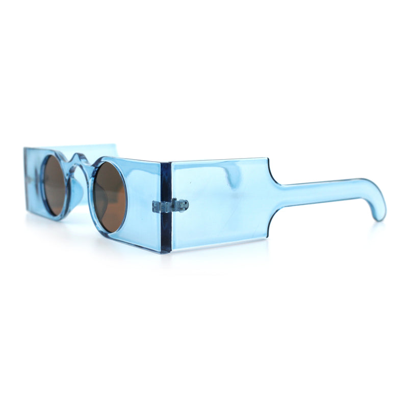 Keyhole Bridge Rectangle Bar Shape Round Circle Lens Hipster Sunglasses