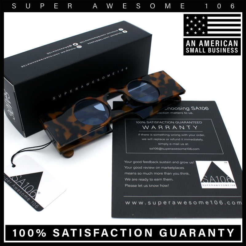 Keyhole Bridge Rectangle Bar Shape Round Circle Lens Hipster Sunglasses