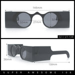 Keyhole Bridge Rectangle Bar Shape Round Circle Lens Hipster Sunglasses