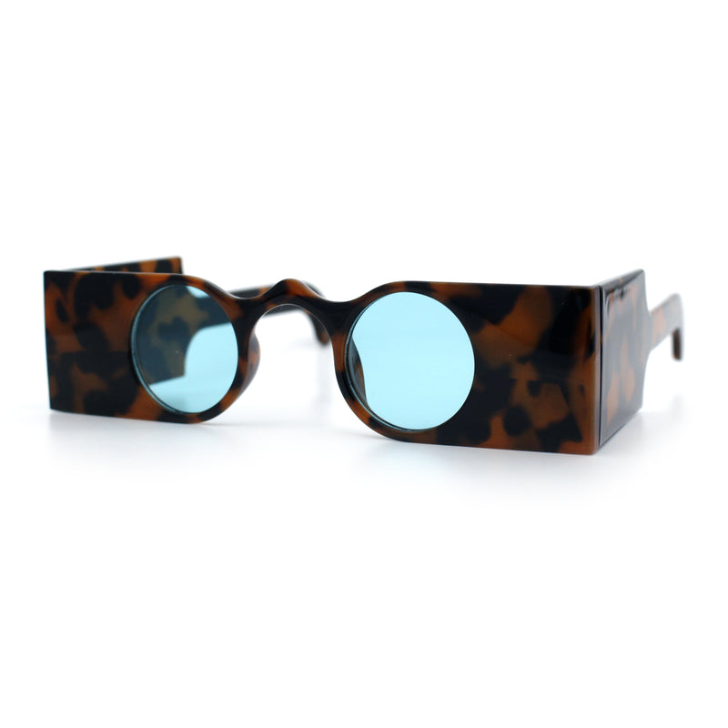 Keyhole Bridge Rectangle Bar Shape Round Circle Lens Hipster Sunglasses