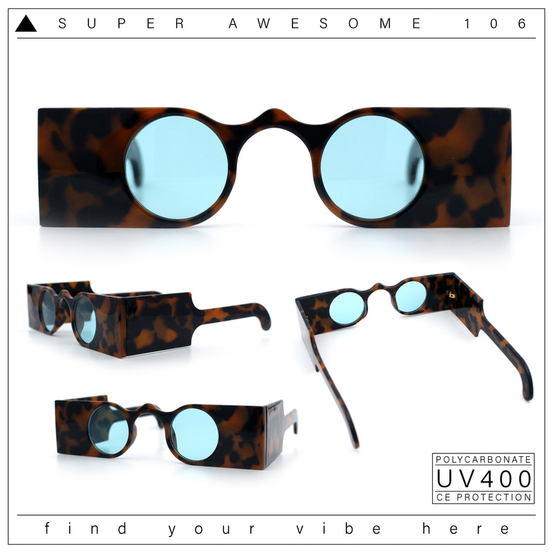 Keyhole Bridge Rectangle Bar Shape Round Circle Lens Hipster Sunglasses