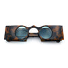 Keyhole Bridge Rectangle Bar Shape Round Circle Lens Hipster Sunglasses
