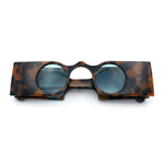 Keyhole Bridge Rectangle Bar Shape Round Circle Lens Hipster Sunglasses